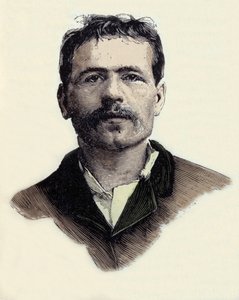 Portrait of Francois Claudius Koenigstein (1859-1892), French Anarchist Terrorist Activist. 19th Century Engraving by Unknown artist