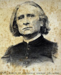 Portrait of Franz Liszt, Hungarian Pianist and Composer - in 