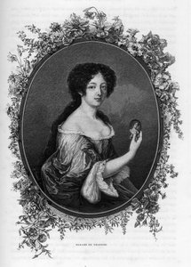 Portrait of Gabrielle de Rochechouart de Mortemart, Marquise de Thianges, French Aristocrat - engraving of 1862 in 