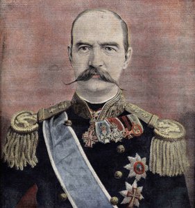Portrait of His Majesty George I (1863-1913), King of Greece. Engraving of 1895. by Unknown artist