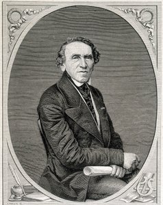 Portrait of Jakob Liebmann Beer, known as Giacomo Meyerbeer, German composer. Engraving 19th century by Unknown artist
