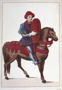 Portrait of Jean Poton, Lord of Xaintrailles, or of Saintrailles Marshal of France (c. 1400 to 1461). He was one of the companions of Joan of Arc by Unknown artist