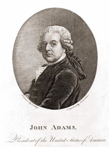 Portrait of John Adams, 2nd President of the United States. Engraving 19th century by Unknown artist