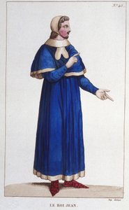 Portrait of John II the Good, King of France engraving from 1830