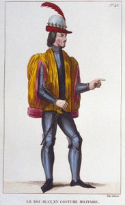 Portrait of John II the Good in military costume, King of France engraving from 1830 by Unknown artist