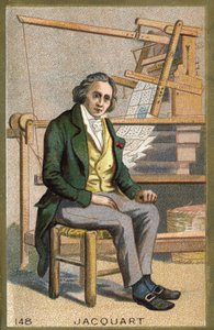 Portrait of Joseph Marie Jacquard (1752-1834), French mechanic in front of his automatic loom. by Unknown artist
