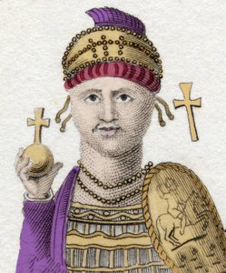 Portrait of Justinian I (The Great) (Flavius Petrus Sabbatius Justinianus). 482 - 565. Roman Emperor of the Orient. by Unknown artist