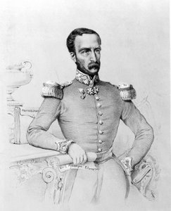 Portrait of Louis Eugène Cavaignac (1802 - 1857), French general and politician. Engraving c. 1848