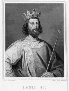 Portrait of Louis VII the Young (1120-1180), King of France - in “Histoire des Français” by Lavallée, engraving by Unknown artist