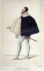 Portrait of Louis de Gonzague, Duke of Mantua, now by his marriage in 1565 with Henriette de Cleves, the new Duke of Nevers. Engraving from 1830 by Unknown artist