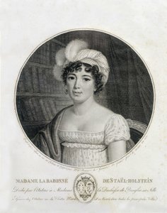 Portrait of Mme de Staël - engraving by Unknown artist