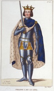 Portrait of Philip V the Long (1294 - 1322), King of France (Engraving of 1830) by Unknown artist