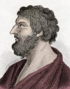 Portrait of Pittacos of Mytilene, Greek statesman. Engraving 19th century by Unknown artist