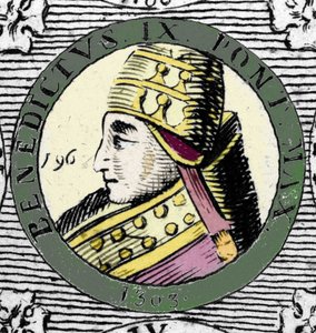 Portrait of Pope Benedict IX (engraving of the 19th century) by Unknown artist
