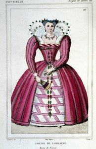 Portrait of Queen Louise of Lorraine (1553 - 1601), wife of Henry III. Engraving from 1830. by Unknown artist