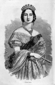 Portrait of Young Queen Victoria - Engraving, Mid-19th Century by Unknown artist