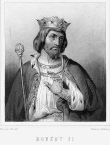 Portrait of Robert II the Pious (v. 972-1031), King of France - in Histoire des Français by Lavallée, engraving, sd by Unknown artist