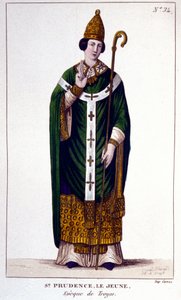 Portrait of Saint Prudence by Troyes Eveque de Troyes (9th century) by Unknown artist