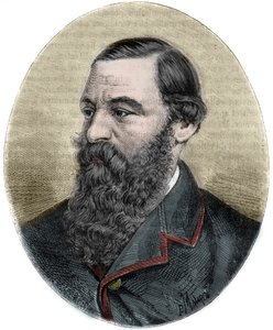 Portrait of Sir Samuel Baker (1821-1893) - engraving from 