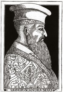 Portrait of Skanderbeg (or Scanderbeg) (1403 - 1468), Albanian warman by Unknown artist