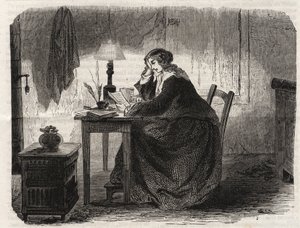 Portrait of Sophie Germain (1776-1831) French mathematician - Engraving 1860 by Unknown artist