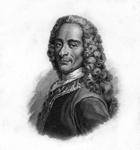 Portrait of Voltaire, engraving of the 19th century by Unknown artist