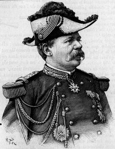 Portrait of the French general Francois Perrier (1833-1888). Engraving in 
