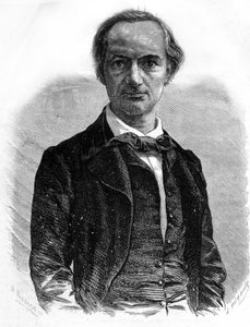 Portrait of the poet Charles Baudelaire (1821-1867). Engraving of the 19th century by Unknown artist