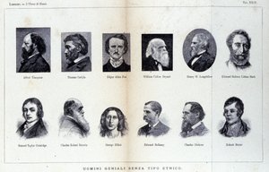 Portraits of different men of genius. Study published in 