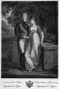 Portraits of Emperor Alexander I of Russia (1777-1825) with His Wife Elisabeth Alexeievna (nee Princess Louise Augusta of Baden) by Unknown artist