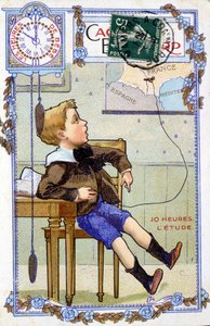 Postcard showing the course of a child
