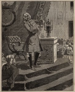 Pottery: Pierre Joseph Macquer Presenting at the Academy the First Hard Porcelain Made in France by the Sevres Factory in 1769. Engraving from 1885 in 