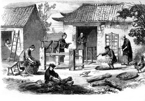 Production of silk in China and the various stages of manufacturing