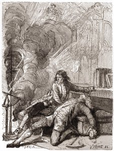 Professor Georges Guillaume Richmann died in his workshop following an experiment with an electrometer by Unknown artist