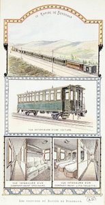 Railways of Orléans: exterior and interior views of Bordeaux Rapid cars by Unknown artist