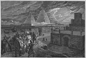 Reconstruction of the temples and palaces along the river of Babylon