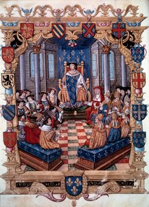 Representation of King Francois I surrounds his twelve peers. From a miniature. 16th century. Chantilly, Conde Museum by Unknown artist