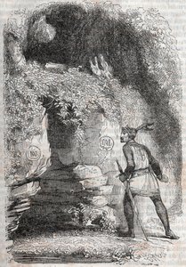 Roland finds the figures of Medoro and Angelica - engraving of 1851 from 
