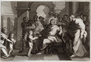 Royaumont Bible, New Testament: Child model of humility (illustration from 1811) by Unknown artist
