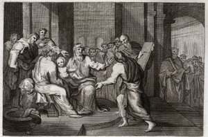 Royaumont Bible, New Testament: Circumcision of Jesus Christ. Illustration from 1811. by Unknown artist