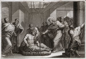 Royaumont Bible, New Testament: Paralytic (illustration from 1811) by Unknown artist