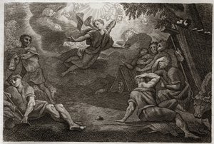 Royaumont Bible, New Testament: Shepherds at the Manger by Unknown artist
