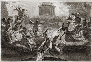 Royaumont Bible, New Testament: Seven Angels sounding the trumpets of Revelation (illustration from 1811) by Unknown artist