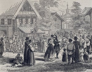 Party in a Village, 1879 (engraving) by Unknown artist