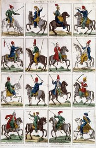 Russian Arm Horsemen - engraving by Unknown artist