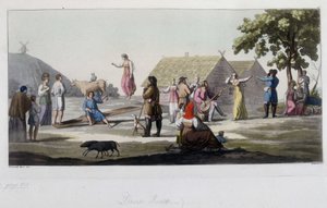 Russian dance and play. In "The old and modern costume" 1819-1820, by Ferrario by Unknown artist