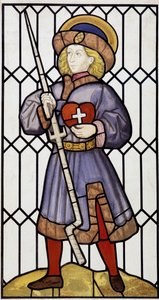 Saint Erasmus after a stained glass in Saint Quentin by Unknown artist