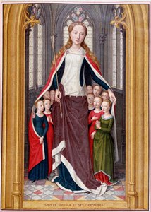 Saint Ursula houses her companions under her coat, after the Hunt of Saint Ursula, Bruges, Memling by Unknown artist