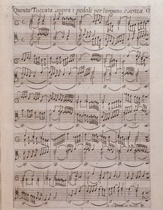 Sheet music page of Second book of toccate by Girolamo Frescobaldi by Unknown artist
