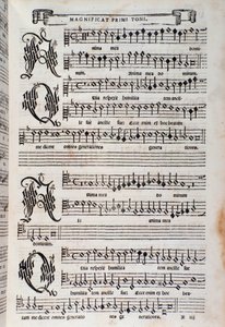 Sheet music page of the Magnificat by Giovanni Animuccia by Unknown artist